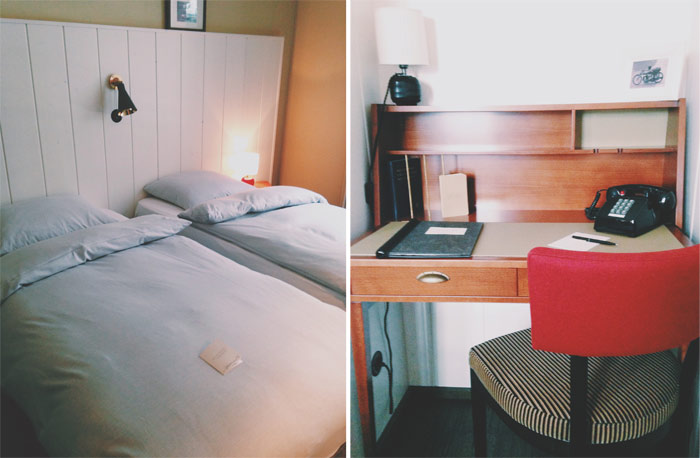 HENRI Hotel: Bett & Schreibtisch